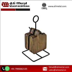 Posavasos clásico ecológico de madera de acacia con soporte Impresión de logotipo personalizado para mesa de centro o colocación de oficina - Product Image 2