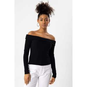 Blusa de Manga Larga Ajustada con Hombros Descubiertos - Product Image 2