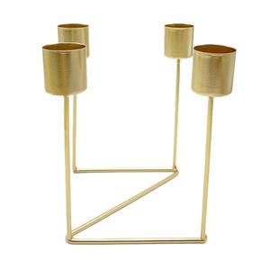 Nouveau support de bougie de table design simple pour la décoration intérieure, bougeoir conique en métal plaqué or - Product Image 1