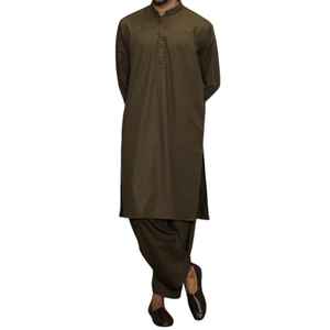 Service OEM ODM – Nouveauté : Ensemble 2 pièces Shalwar Kameez uni bordeaux pour homme, style Pathani afghan pakistanais, coupe classique, tenue musulmane - Product Image 1