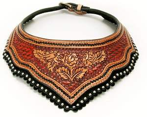 Cuero genuino y collar, collar de cuero mecanizado a mano, collar de mujer, joyero de cuero - Product Image 1