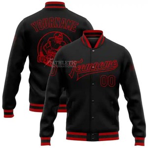 Vêtements de haute qualité pour hommes Veste universitaire à manches longues solide Veste de baseball Offre Spéciale unie vierge à conception personnalisée pour hommes - Product Image 3