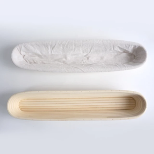 Molde de papel para hornear con cesta de prueba de pan de ratán Natural largo hecho a mano OEM para fabricante de freidora de aire Vietnam - Product Image 1