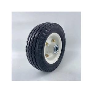 Neumático barato de 6 pulgadas con banda de rodadura de diente de sierra, ruedas planas de espuma de poliuretano para Carro de jardín/carro utilitario de jardín/rueda Barrowrrow - Product Image 5