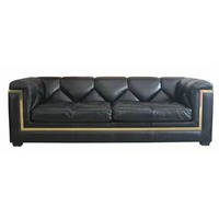 Leder- und Goldfinish Holzrahmen Farmhaus Quadratisches Modernes Luxus-Liegesofa Umweltfreundliches Aufblasbares Sofa-Set für Wohnzimmer