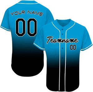 Camiseta Deportiva de Béisbol con Diseño Degradado Personalizado, Camiseta de Equipo Sublimada con Botones Completos, Antibacteriana, 100% Poliéster - Product Image 4