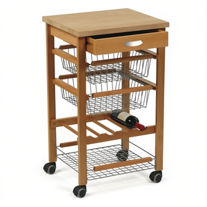 Carrito de Almacenamiento de Alimentos para Cocina ARTURO de Madera de Cerezo para la Colección Arredamenti Italia - Product Image 2