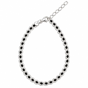 Bracciale a Catena in Argento Sterling 925 con Zirconi - 5 Opzioni di Colore - Product Image 5