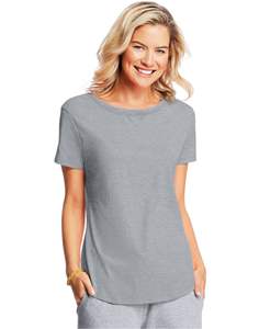 Camiseta informal de verano de longitud media para mujer, ropa de gimnasio de manga corta con cuello redondo y elegante corbata gráfica y diseño de color sólido - Product Image 1