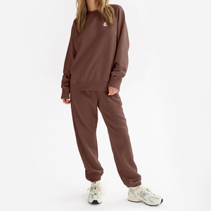 Sudadera de cuello redondo con bordado raglán para mujer de alta calidad 300g peso de tela impresión Digital invierno Casual mangas completas - Product Image 3