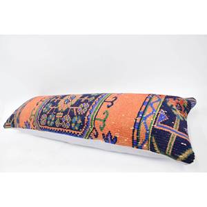 Multicolor Bohemian Kantha Patchwork Wool Pillow 16x48 Inch <b>Vintage</b> Floral Embroidered Woven Portable for <b>Bedding</b> Sofa Use - Product Image 5