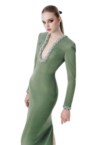 Robe EMERALD U-LINE _ robe de soirée de luxe haute couture de la marque locale vietnamienne - Product Image 2