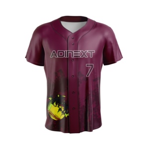 High Quality Custom Men's Sportswear Hot Selling Soft Fabric <b>Baseball</b> Softball Jersey Breathable Embroidered Sublimation Jersey - Product Image 1
