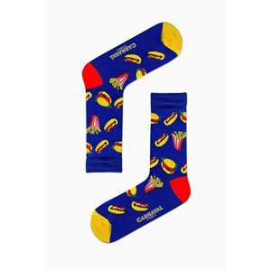 5-Piece Breathable Fast Food Print Embroidery <b>Sock</b> Set for Boys Colorful Nylon <b>Silk</b> Disposable for Daily Use for Spring - Product Image 3