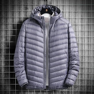 Chaqueta acolchada de tela de poliéster personalizada brillante de estilo moderno para hombre, chaqueta de invierno al por mayor - Product Image 5