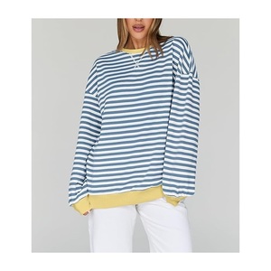 Venta al por mayor de las mujeres sudadera de algodón de manga larga cuello nuevo diseño de lujo de hilo teñido cómodo para la temporada de invierno hecho Bangladesh - Product Image 2