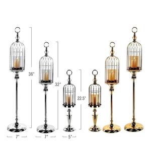 Candelabros plateados brillantes Candelabro en forma de jaula hecho a mano con base con pies y portavelas con logotipo personalizado - Product Image 4