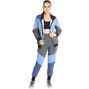 Ensemble deux pièces pour femmes, couleur unie, manches longues, fermeture éclair, col montant, survêtements de sport décontractés - Product Image 5