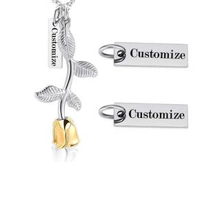 Collar de Urna de Flores Rosas Personalizadas, Joyería de Cremación para Cenizas para Mujeres y Niñas, Soporte de Medallón Humano de Recuerdo, Tamaño Personalizado - Product Image 2