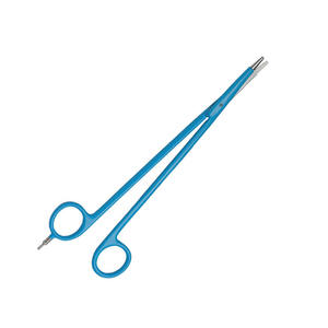 Tijeras eléctricas personalizadas, acero inoxidable alemán con revestimiento azul recto y hoja curva - Product Image 2