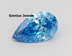 Diamante de Laboratorio de Corte Pera Azul Intenso de 6.5 Quilates, Certificado IGI, Claridad VS, Diamante Suelto de Laboratorio para Anillo - Product Image 1