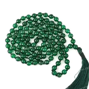 Collier Mala en Onyx Vert Pierre précieuse naturelle pour la force et l'équilibre - Product Image 1