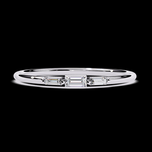 Anillo de Barra Minimalista Hecho a Mano en Oro de 14K con Diamante Natural de 0.10 Quilates, Certificado IGI, Apilable, para Novia, Boda, de la India - Product Image 2