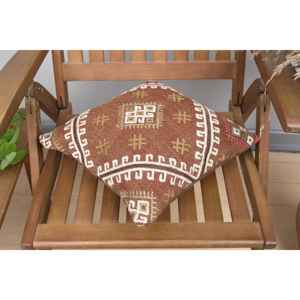 Brown Wool Kilim Patchwork <b>Pillow</b> 14x14 Inch Rustic Accent <b>Pillow</b> Woven <b>Silk</b> Vintage Floral Print Portable Bedding for Living - Product Image 4