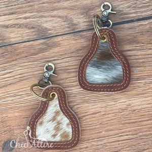 พวงกุญแจหนังวัวแบบใหม่พวงกุญแจหนังวัวพวงกุญแจหนังมีสไตล์พวงกุญแจหรูหราทำจากหนังรูปร่างที่เป็นเอกลักษณ์ - Product Image 1