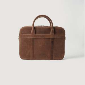 Sacoche vintage en cuir véritable marron clair, grand format, style rétro, sac rigide de capitaine, fermeture éclair, sac messager décontracté pour le travail, imperméable - Product Image 4