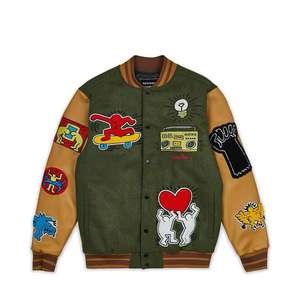 Veste universitaire décontractée à col montant personnalisée de haute qualité pour hommes 100% coton coupe-vent hiver chaud prix raisonnable - Product Image 1