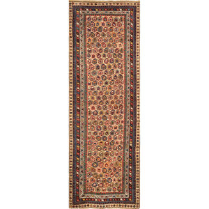 Kiaan Hand Knotted <b>Wool</b> Rugs Beige & <b>Brown</b> with Geometric Pattern for Home-Paem-1335 - Product Image 1