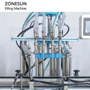 ZONESUN ZS-SV4HS Automatic Servo Motor Piston Pump Juice Wine Milk Cosmetic Shampoo Gel Quantitative Liquid Soap Filling Machine