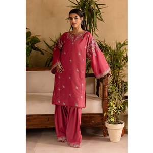 Ensemble chemise et pantalon en satin brodé pour femmes - BIC-114 - Product Image 3
