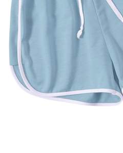 Sky Blue Women Sports <b>Shorts</b> With White Trim Elastic Waist Breathable Summer Activewear Lightweight Comfortable Running Bottoms - Product Image 5