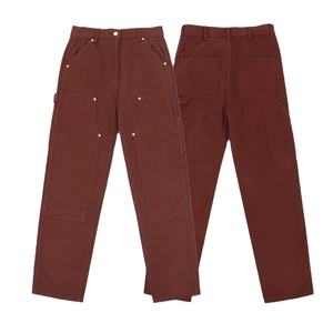 Jean de travail bleu clair pour homme, coupe ample, style décontracté, jambe large, en denim double épaisseur, en coton, tendance - Product Image 6