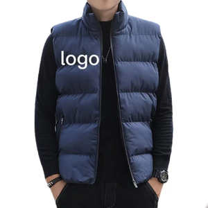 Chaleco de Invierno para Hombre, con Cuello Alto, Bolsillos con Cremallera, Chaqueta sin Mangas, Chaleco Acolchado Negro - Product Image 4