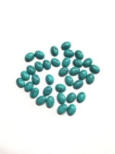 IGI certifié 6x8mm AAA Grade synthétique Turquoise Cabochon haute lâche ovale lisse dos plat pierres calibrées pierres précieuses en vrac - Product Image 5