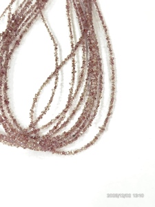 Cuentas de Cuarzo Herkimar con Recubrimiento de Diamante, Color Rosa Fresa Natural, Calidad AAA, Tamaño 2-3 mm - Product Image 2