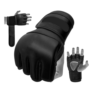 Guantes de cuero de medio dedo OEM para hombre, el mejor precio, material duradero de PU, Impresión de logotipo personalizado para Taekwondo, boxeo, MMA - Product Image 1