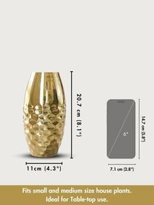 แจกันพฤกษศาสตร์โลหะหรูหราสำหรับการตกแต่งบ้านอย่างมีระดับและการติดตั้งดอกไม้ตกแต่ง - Product Image 2