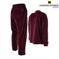 Setelan Olahraga Pria Musim Dingin Bahan Velour Lembut Kasual Acid Wash, Jaket Full Zip dengan Hoodie yang Dapat Disesuaikan, Saku Ber-resleting, Celana Olahraga