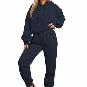 Conjuntos de chándal con capucha para mujer de calidad profesional Ropa estampada de peso pesado con pantalón Características de talla grande - Product Image 4
