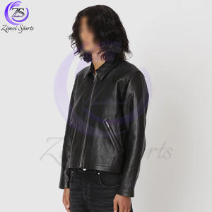 Nouveaux vêtements d'extérieur à la mode réchauffer sur mesure classique qualité adulte vêtements d'extérieur fermeture éclair élégant à manches longues veste en cuir Pu pour hommes - Product Image 4