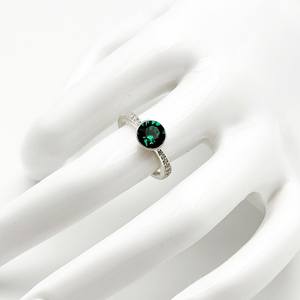 Anillo Verde Nano Cut de Plata de Ley 925, Banda Minimalista, Joyería de Moda para Mujer, Boda, Fiesta, Aniversario, Venta al por Mayor - Product Image 5