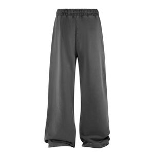 กางเกงวอร์มทรงตรงสำหรับผู้ชายกางเกงสำหรับซักแบบเป็นกรดของผู้ชายเครื่องแต่งกายแนวสตรีทแวร์แบบ450 GSM เปล่าติดโลโก้ได้ตามต้องการ - Product Image 3