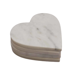 Dessous de verre en marbre élégant en forme de cœur Design classique Finition claire à bas prix la plus exigeante Utilisation pour la décoration de table de mariage - Product Image 2