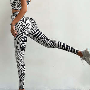 Women Stretch Yoga Pants Custom Butt Lift Tummy <b>Control</b> Tie Dye High Waist Gym Fitness Animal Letter Printed Breathable <b>Leggings</b> - Product Image 4