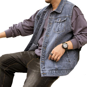 Nuevo Chaleco Vaquero de Moda para Hombre, Transpirable, Color Azul Oscuro, Botones Cubiertos, Servicio OEM - Product Image 4