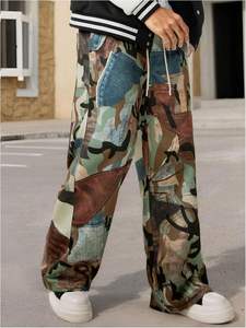 Pantalon Baggy Graphique Décontracté pour Homme Vintage Jambe Large Cordon Taille Streetwear 100% Toile Polyester - Product Image 2